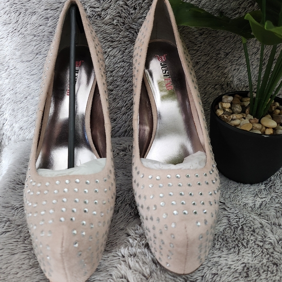 Just Fab 3inch Jillian BLUSH sparkling, diamond crystal high heels - Picture 2 of 3